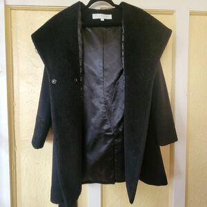 Trina Turk Hooded Wool Wrap Coat